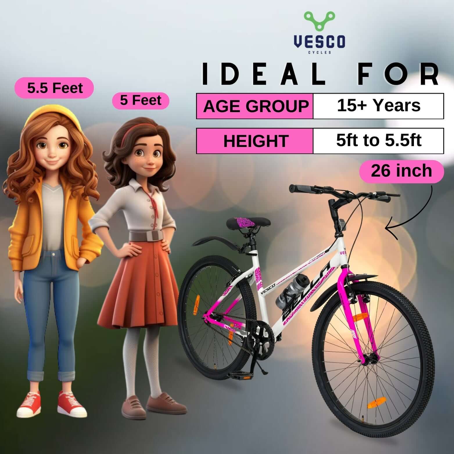 26T Bella Pink Bicycle For Girls & Women - Image 6